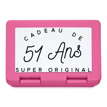 Cadeau 51 ans  - Boîte à goûter - rose - Devant
