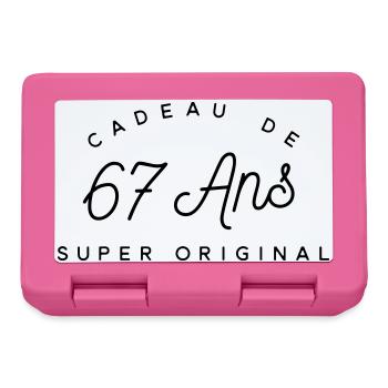 Cadeau 67 ans  - Boîte à goûter - rose - Devant