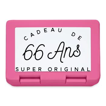 Cadeau 66 ans  - Boîte à goûter - rose - Devant