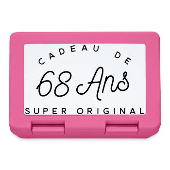Cadeau 68 ans  - Boîte à goûter - rose - Devant