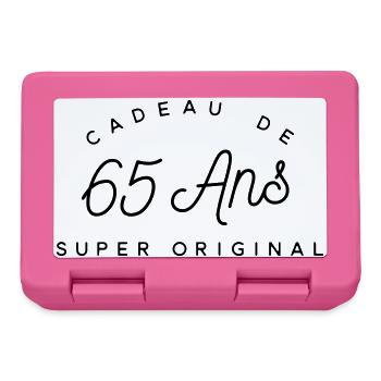 Cadeau 65 ans  - Boîte à goûter - rose - Devant