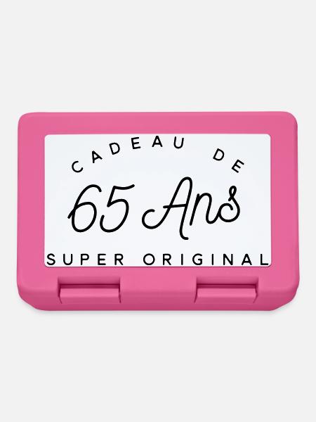 Cadeau 65 ans  - Boîte à goûter - rose