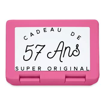Cadeau 57 ans  - Boîte à goûter - rose - Devant