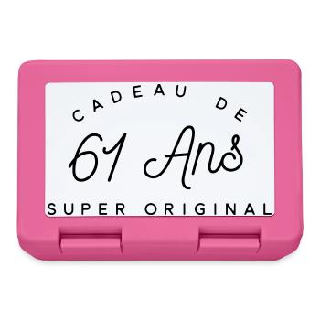 Cadeau 61 ans  - Boîte à goûter - rose - Devant