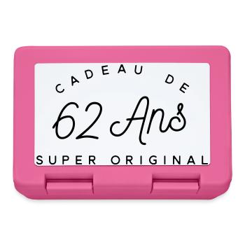Cadeau 62 ans    - Boîte à goûter - rose - Devant