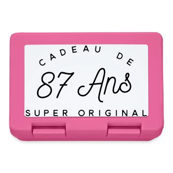 Cadeau 87 ans  - Boîte à goûter - rose - Devant