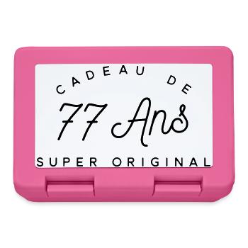 Cadeau 77 ans  - Boîte à goûter - rose - Devant