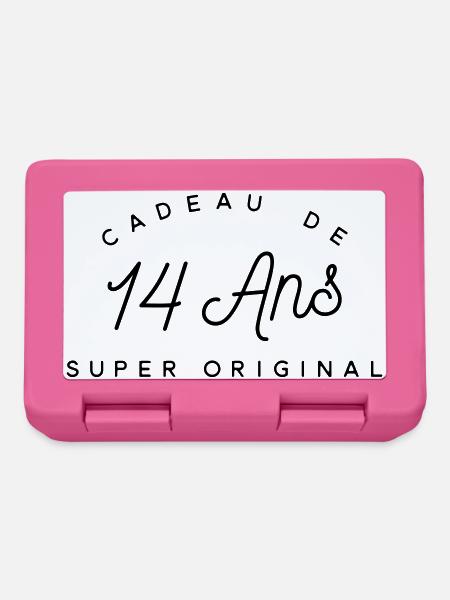 Cadeau 14 ans - Boîte à goûter - rose