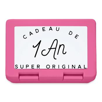 Cadeau 1 an  - Boîte à goûter - rose - Devant