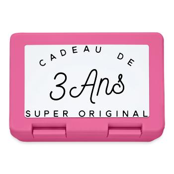 Cadeau 3 ans  - Boîte à goûter - rose - Devant