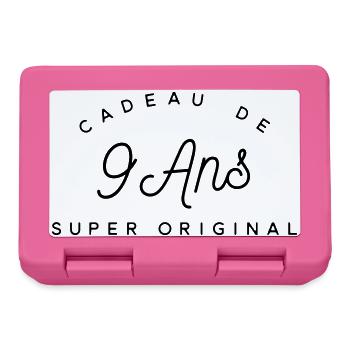 Cadeau 9 ans  - Boîte à goûter - rose - Devant