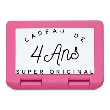 Cadeau 4 ans  - Boîte à goûter - rose - Devant