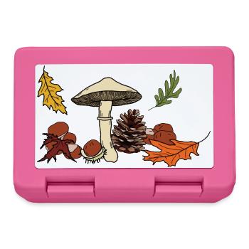 Feuilles de champignon d’automne Châtaignier - Boîte à goûter - rose - Devant