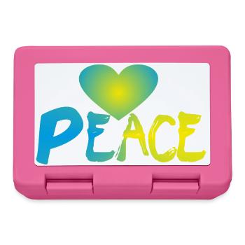 Peace Heart Peace Peace Sign - Lunchbox - pink - Front