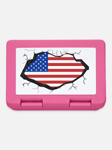 Amerikanische Flagge  - Brotdose - Pink