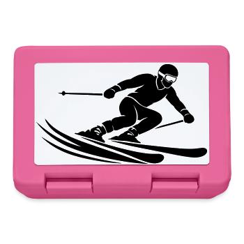 Ski Silhouette - Lunchbox - pink - Front