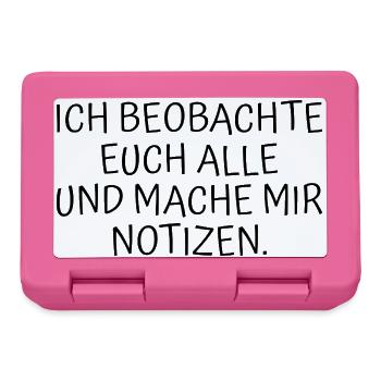 Ich beobachte euch alle - Brotdose - Pink - Vorne