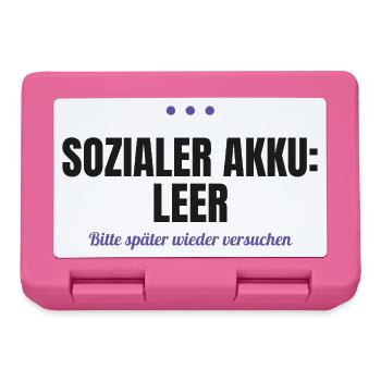 Sozialer Akku leer – bitte später versuchen - Brotdose - Pink - Vorne