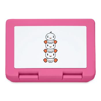 3 Ducks Tower Friends Kids Piggyback Sitting Head - Lunchbox - pink - Front
