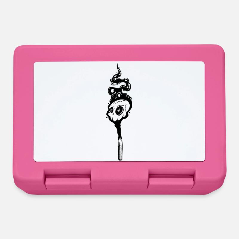 Weißer Schädelrauch Silhouette - Brotdose - Pink