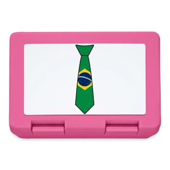 Brazil Tie – Flag Design - Lunchbox - pink - Front