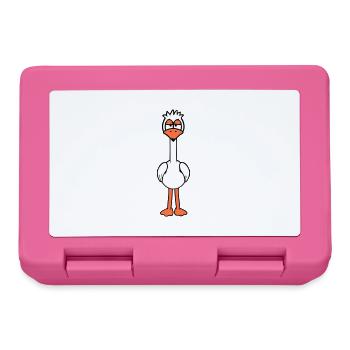 Bird looks funny, annoyed, tired, angry, frustrated - Lunchbox - pink - Front