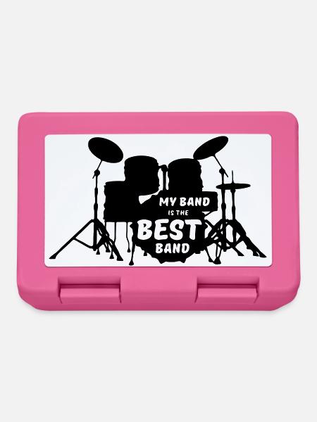 Best Band Musik Musiker Schlagzeug Spruch Geschenk - Brotdose - Pink