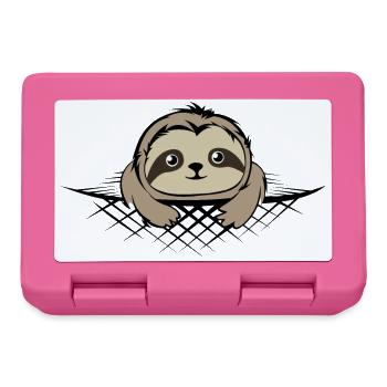 Sloth in pocket comic cartoon funny icon - Lunchbox - pink - Front