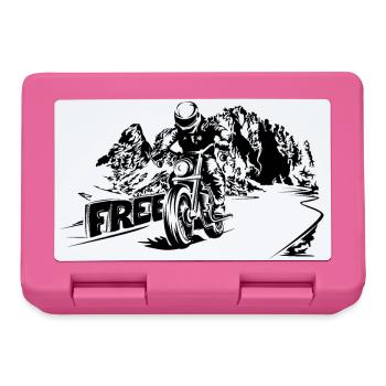 Moto Free Mountains Dolomites Symbole Logo - Boîte à goûter - rose - Devant
