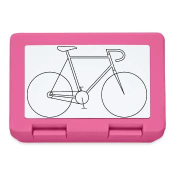 Fahrrad Silhouette Minimal Design für Biker - Brotdose - Pink - Vorne