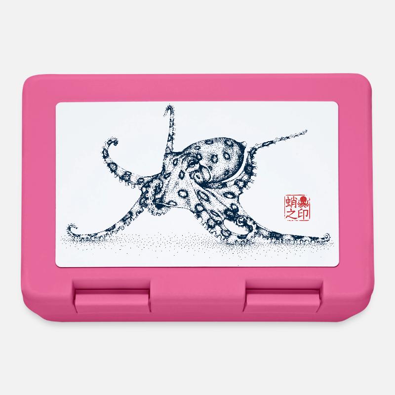Oktopus mit Kanji Stamp - Brotdose - Pink