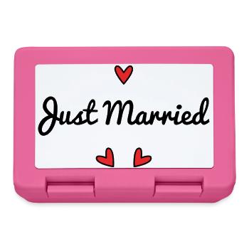 JUST MARRIED. Bachelorette party. VALENTINE'S DAY. COUPLE - Lunchbox - pink - Front