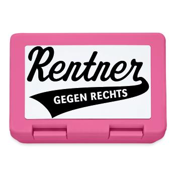 Rentner Gegen Rechts (Rente / Ruhestand / Black) - Brotdose - Pink - Vorne