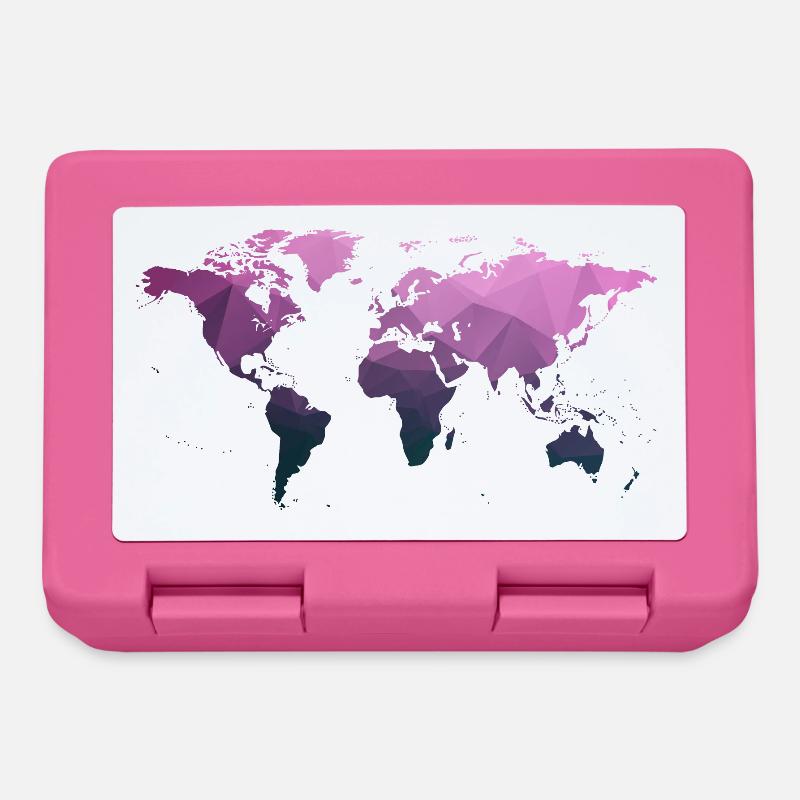 Carte du monde "Triangle" - Boîte à goûter - rose