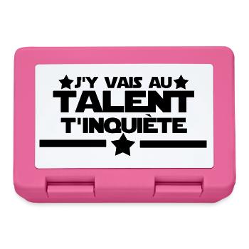 j'y vais au talent citations,message,humour - Boîte à goûter - rose - Devant