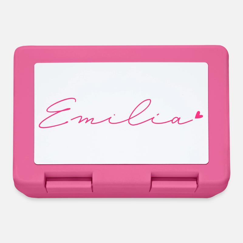 Nom Emilia - Boîte à goûter - rose