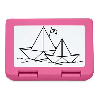 Papierschiff Herz Papierboot 2 Papierschiffe Paare - Brotdose - Pink - Vorne