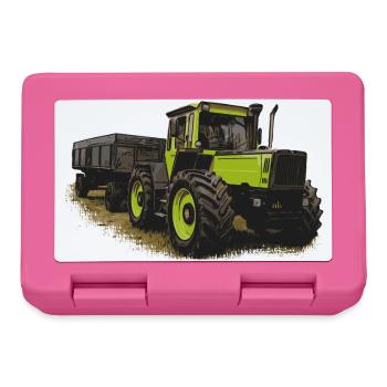 MB trac 1600 turbo mit Anhänger - Brotdose - Pink - Vorne
