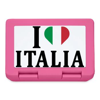 T-Shirt Ich liebe Italien Flagge T-Shirt Geschenk - Brotdose - Pink - Vorne