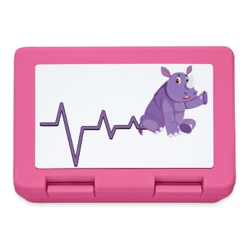 Lila Rhino Herzschlag Design - Brotdose - Pink - Vorne