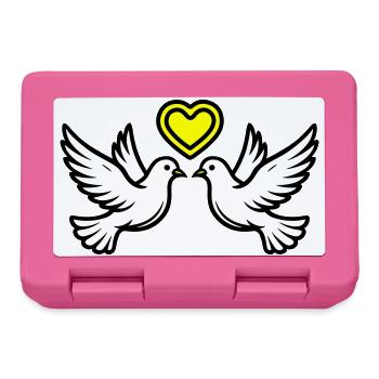 Wedding Dove Couple Couple Heart - Lunchbox - pink - Front
