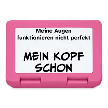 Augen funktionieren nicht perfekt. Kopf schon. - Brotdose - Pink - Vorne