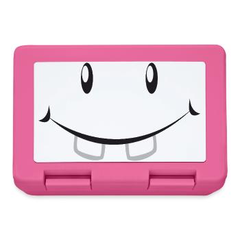 Black and white smile with teeth - Lunchbox - pink - Front