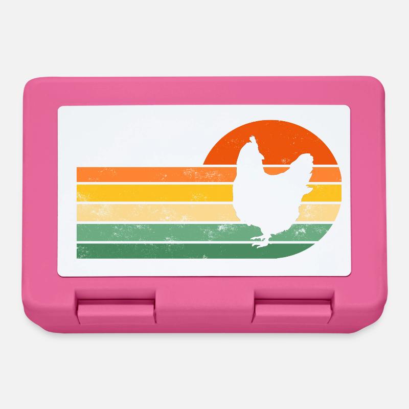 Poulet poules - Boîte à goûter - rose