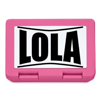 nom t-shirt Lola t-shirt idée cadeau - Boîte à goûter - rose - Devant