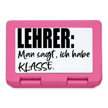LEHRER SPRÜCHE MIT KLASSE - Brotdose - Pink - Vorne