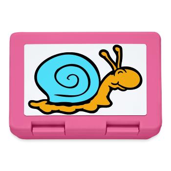 Schneckenhaus Schnecke Nacktschnecke lächelt süß - Brotdose - Pink - Vorne