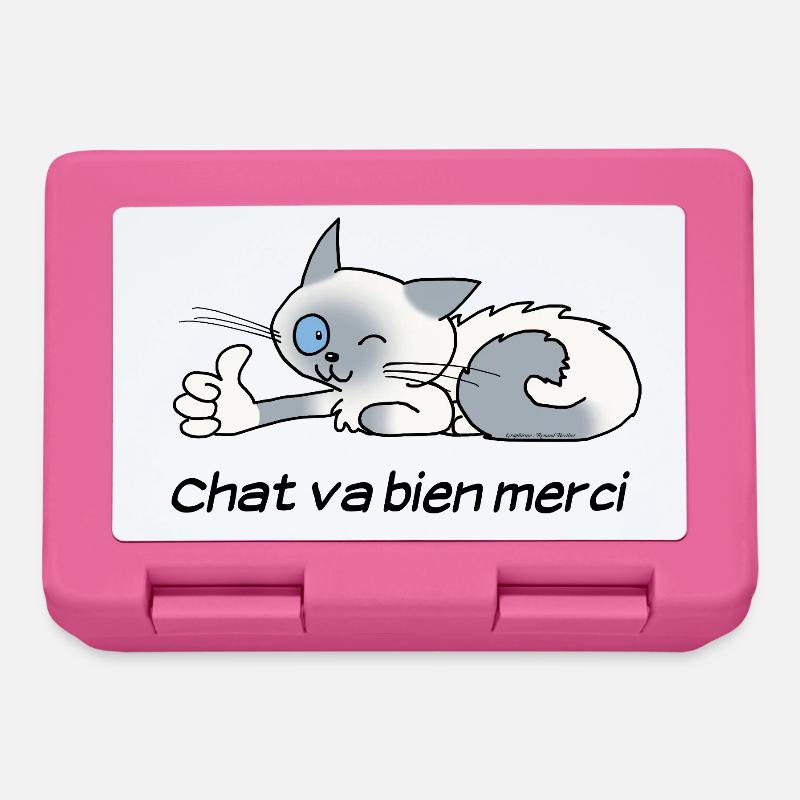 Chat va bien - Boîte à goûter - rose