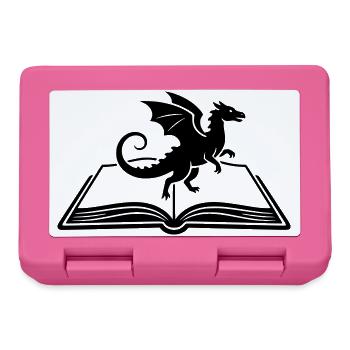 Drache auf Buch Fantasy - Brotdose - Pink - Vorne