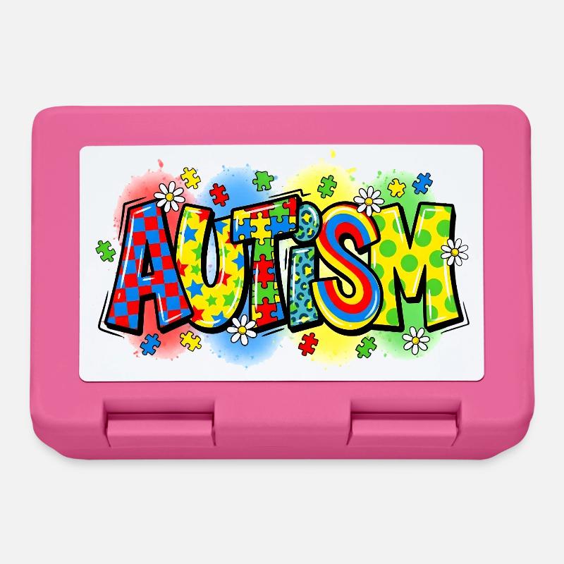 Autism Awareness Puzzle Regenbogen Design - Brotdose - Pink